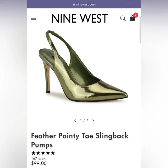 Nine West metallic silver slingback pump - Picture 6 of 6